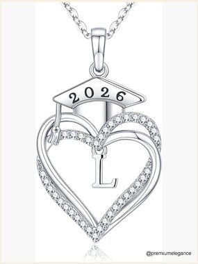 2026 Graduation Initial Heart Necklace Pendant Gifts